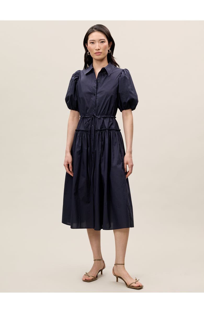 Rebecca Taylor Poplin Shirt Dress, Main, color, Dark Navy