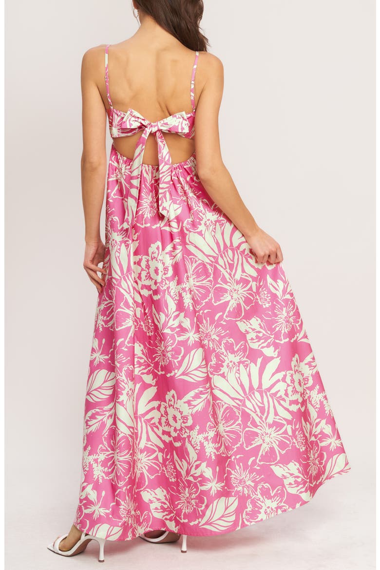 Print Cotton Maxi Dress, Alternate, color, PINK