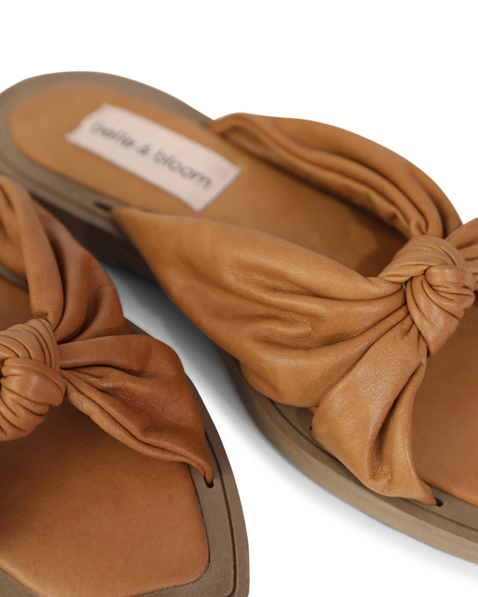 Belle & Bloom You & I Knot Detail Slides, Alternate, color, Brown