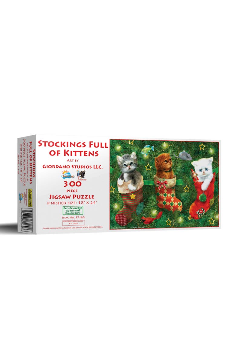 Stockings Full of Kittens 300 piece Jigsaw Puzzle for Adults, Main, color, Multicolor