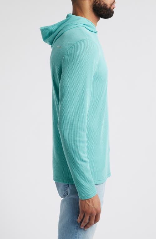 Johnnie-o Brinson Waffle Pullover Hoodie In Green Grass