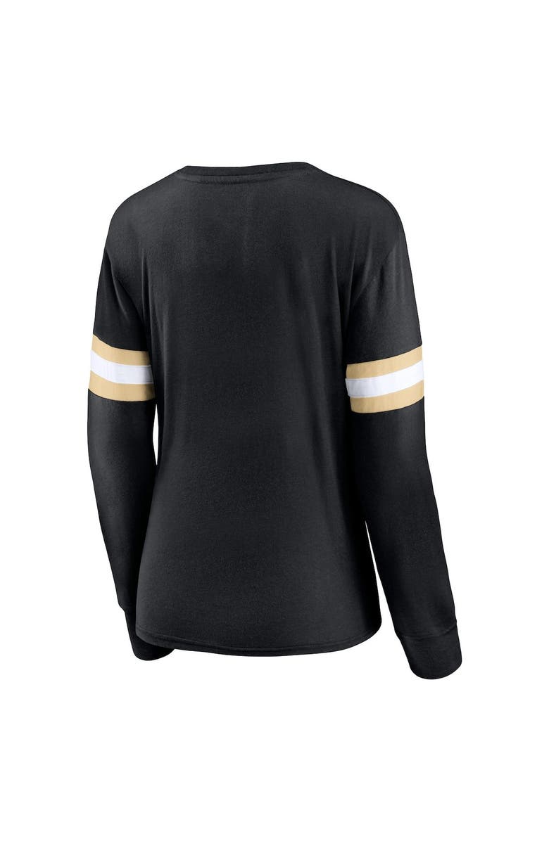 FANATICS Women's Fanatics Branded Black Vegas Golden Knights Block Party Primary Logo Fashion Long Sleeve T-Shirt, Alternate, color, 
