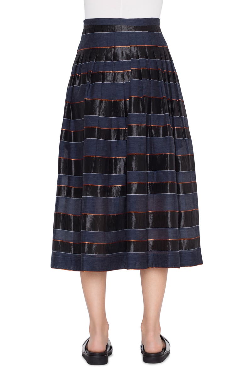 Stripe Midi Skirt, Alternate, color, DENIM-NERO-MANADRINO