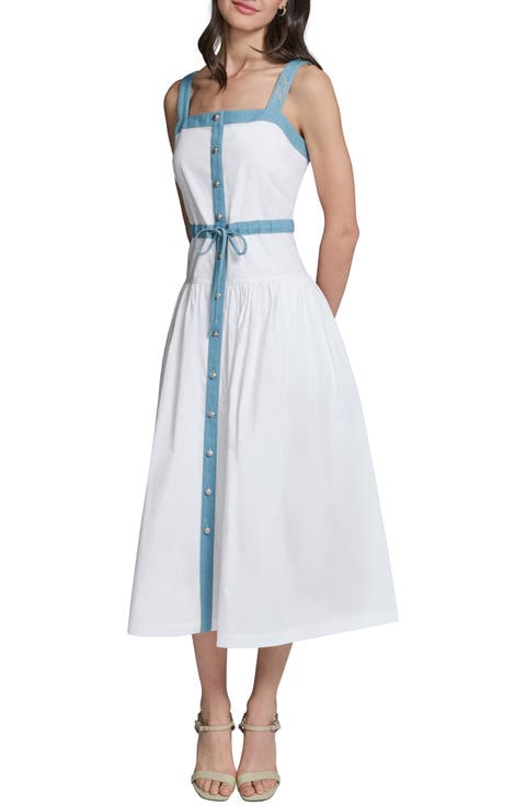 Sleeveless Poplin Midi Dress
