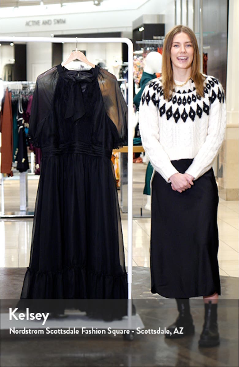 Sheer Puff Sleeve Cocktail Dress, sales video thumbnail