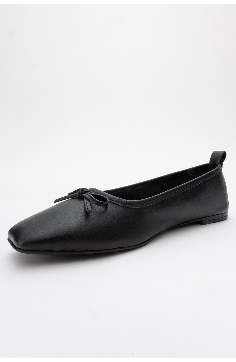 Forever & Always Shoes Sosa Leather Ballet Flats, Alternate, color, Black Leather