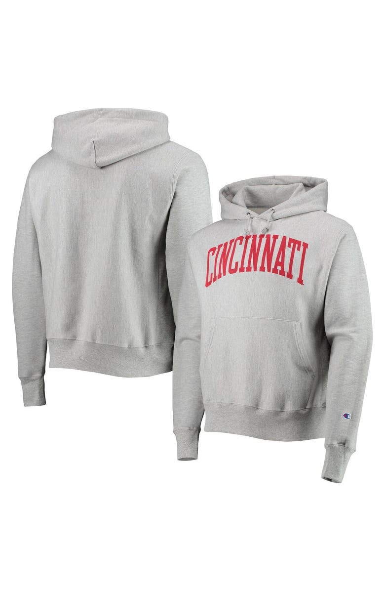 Champion Men's Champion Heathered Gray Cincinnati Bearcats Cincy Arch Pullover Hoodie, Main, color, Heather Gray