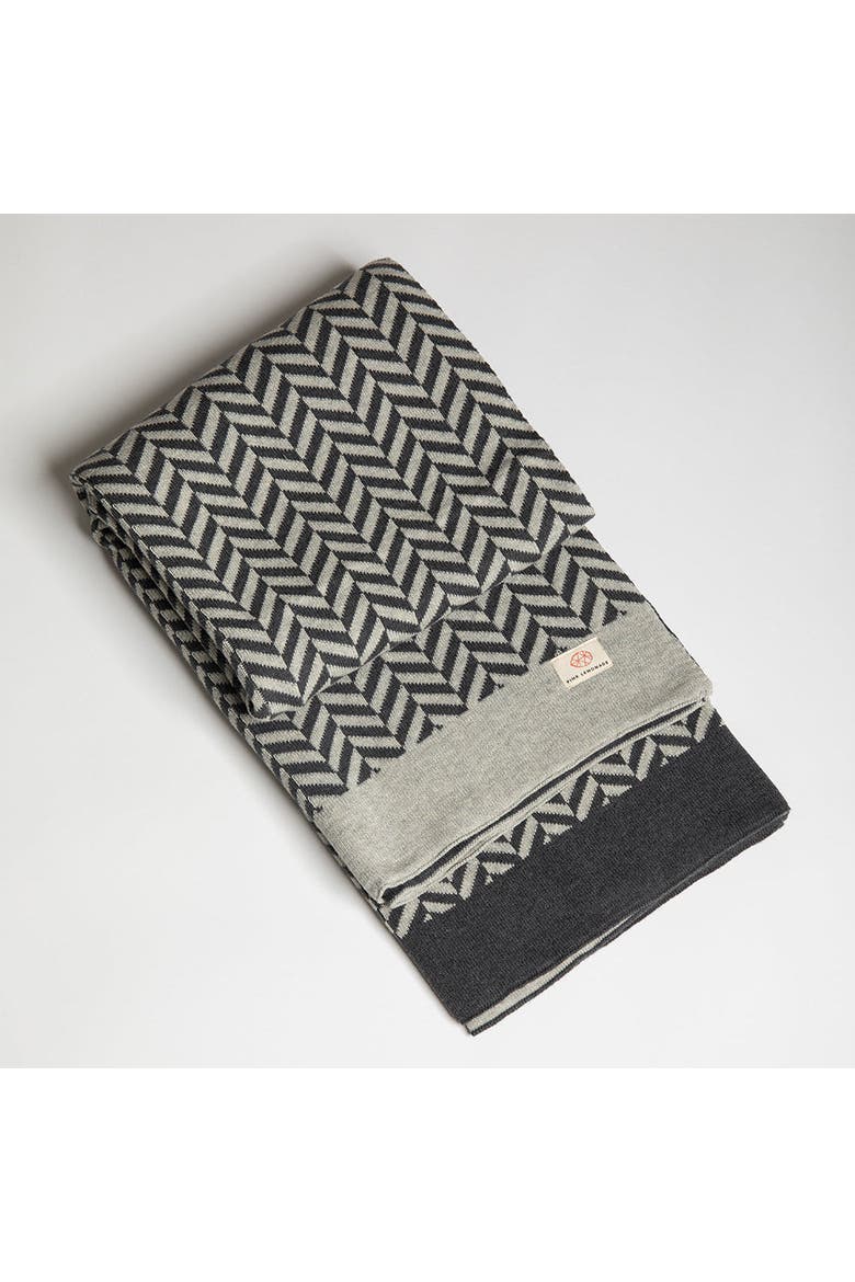 Zima Organic Cotton Throw Blanket, Main, color, Dark grey
