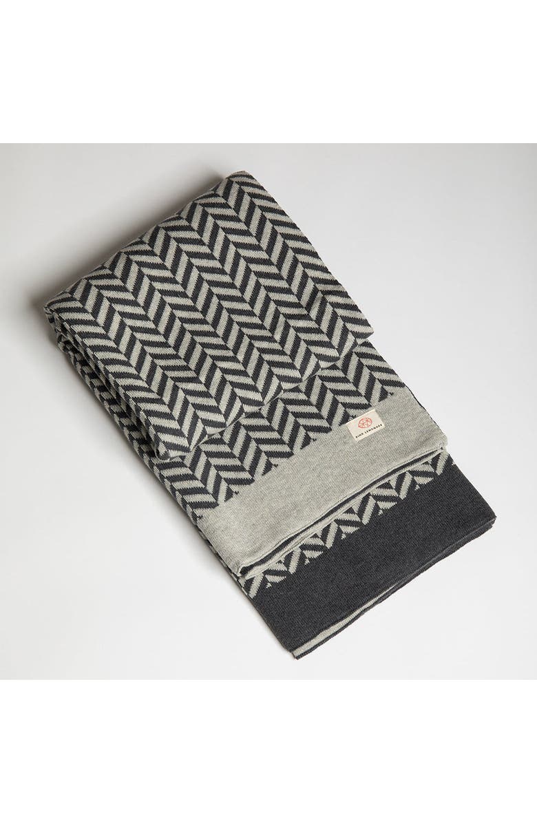 Pink Lemonade Zima Organic Cotton Throw Blanket, Main, color, Dark Grey