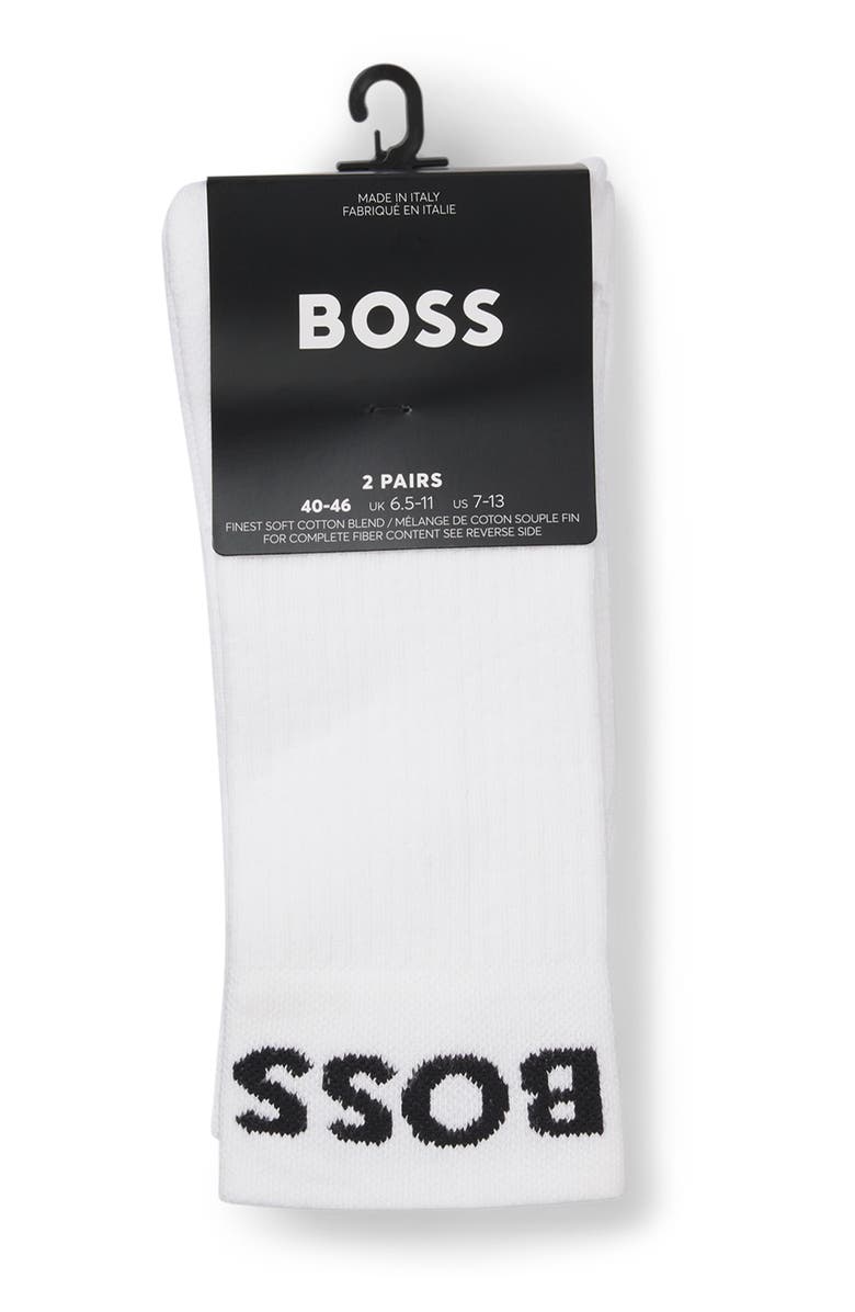 BOSS 2-Pack Sport Crew Socks, Alternate, color, White