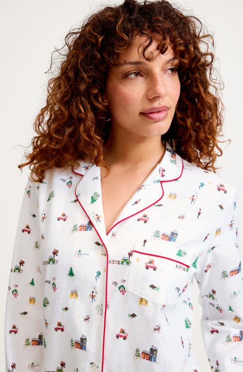 Petite Plume Holiday Print Cotton Twill Pajamas In Multi