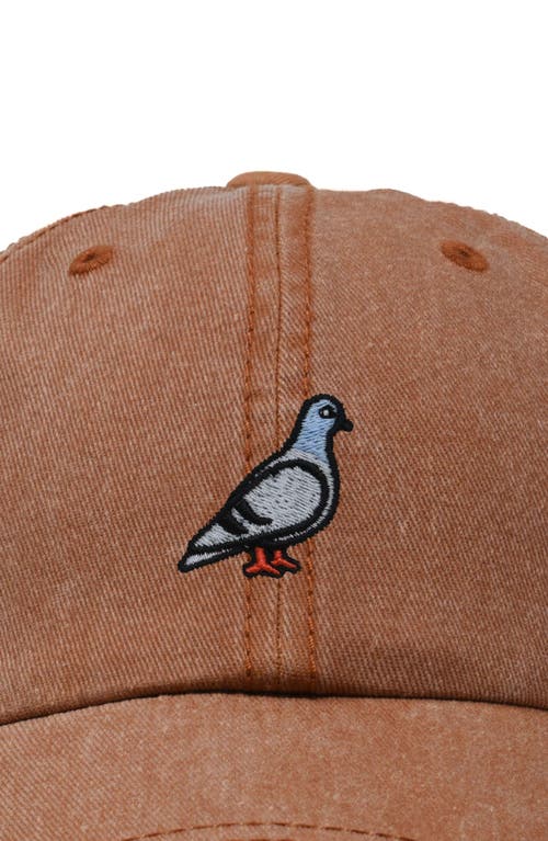 Dalix Pigeon Embroidered Everyday Hat In Washed Orange