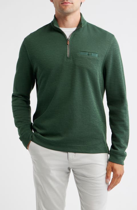 Flame Stitch Quarter Zip Pullover