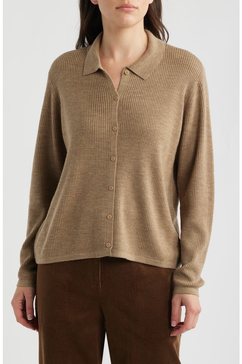Wool Cardigan, Main, color, BISCUIT