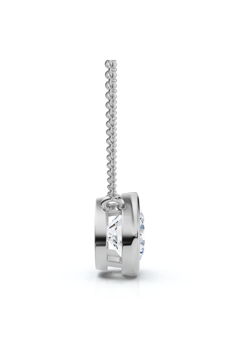 3Ct Solitaire Beezel Diamond Pendant Necklace 18" 14k Gold Lab Grown, Alternate, color, 14k White Gold