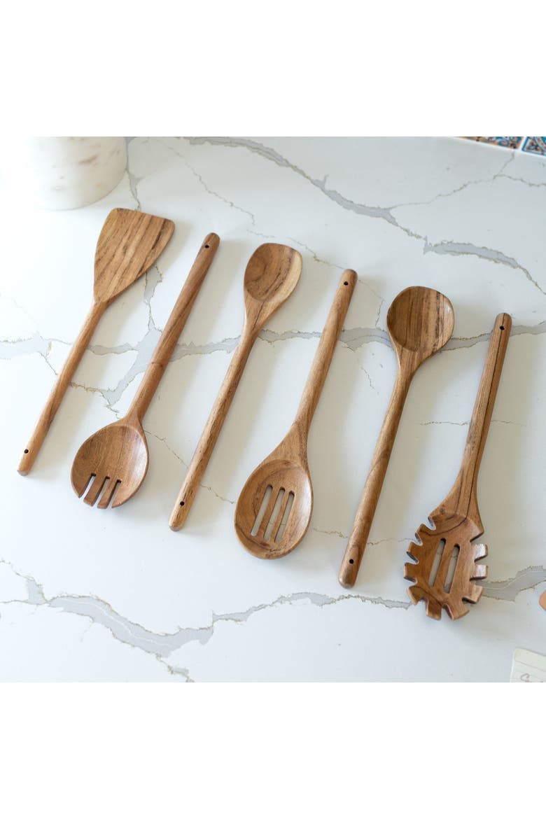 Kendal Wood Spurtle Set of 6, Alternate, color, Brown