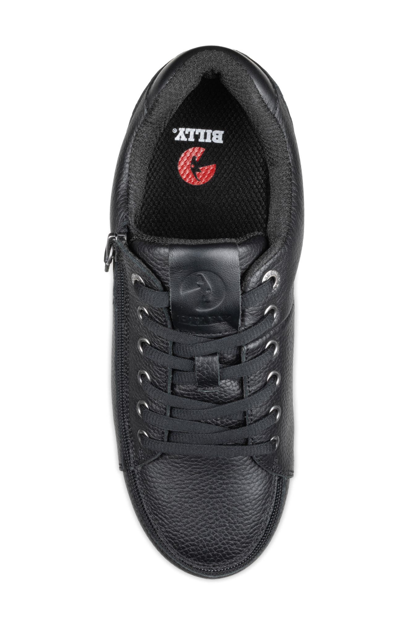 BILLY Footwear Comfort Plush Zip Around Sneaker, Alternate, color, Black Leather