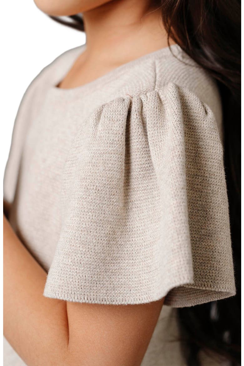 Girls' Organic Pleated Sweater Dress, Toddler, Alternate, color, Light Taupe Heather