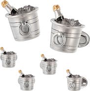 Jan Leslie Champagne Bottle on ice Sterling Cufflinks & Studs