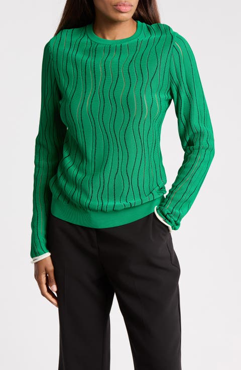 Art Nouveau Jacquard Long Sleeve Top
