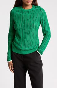 3.1 Phillip Lim Art Nouveau Jacquard Long Sleeve Top