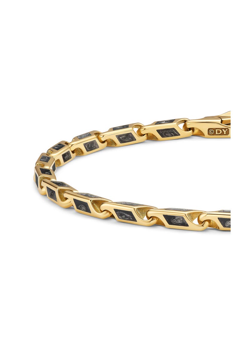 Men's Streamline® Faceted Chain Bracelet in 18K Yellow Gold with Forged Carbon, 4.3mm, Alternate, color, GOLD