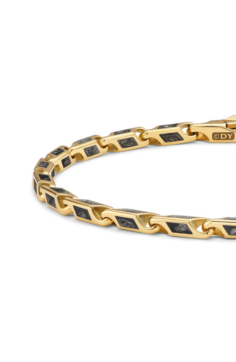 David Yurman Men's Streamline<sup>®</sup> Faceted Chain Bracelet in 18K Yellow Gold with Forged Carbon, 4.3mm, Alternate, color, Gold