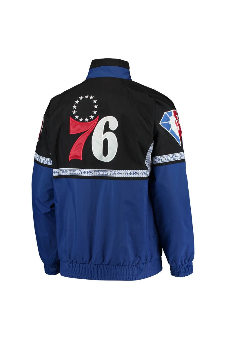 Men's Starter Black/Royal Philadelphia 76ers NBA 75th Anniversary Academy II Full-Zip Jacket, Alternate, color, Black