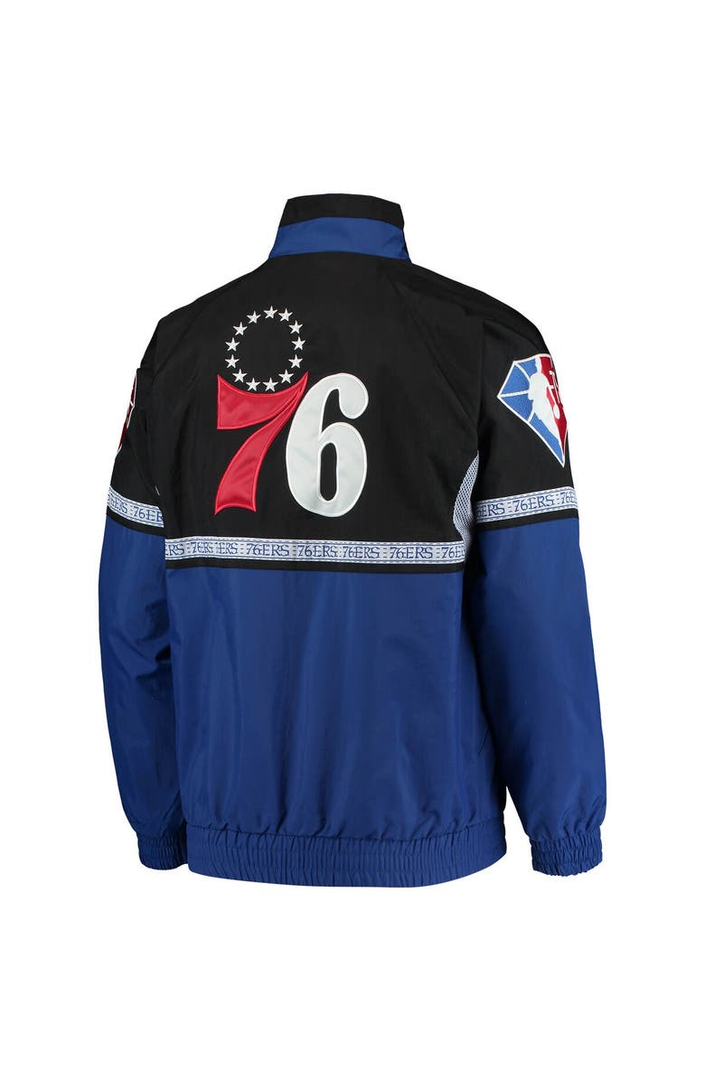 STARTER Men's Starter Black/Royal Philadelphia 76ers NBA 75th Anniversary Academy II Full-Zip Jacket, Alternate, color,