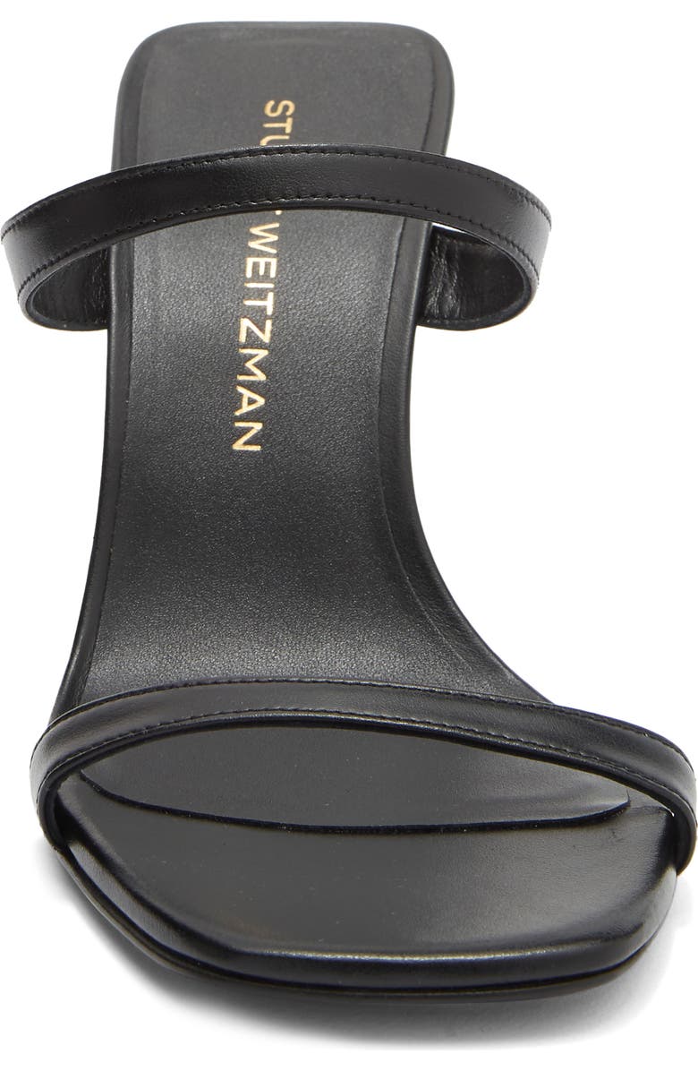 Stuart Weitzman Vinnie Wedge Slide 85 Sandal, Alternate, color, Black Smooth Calf