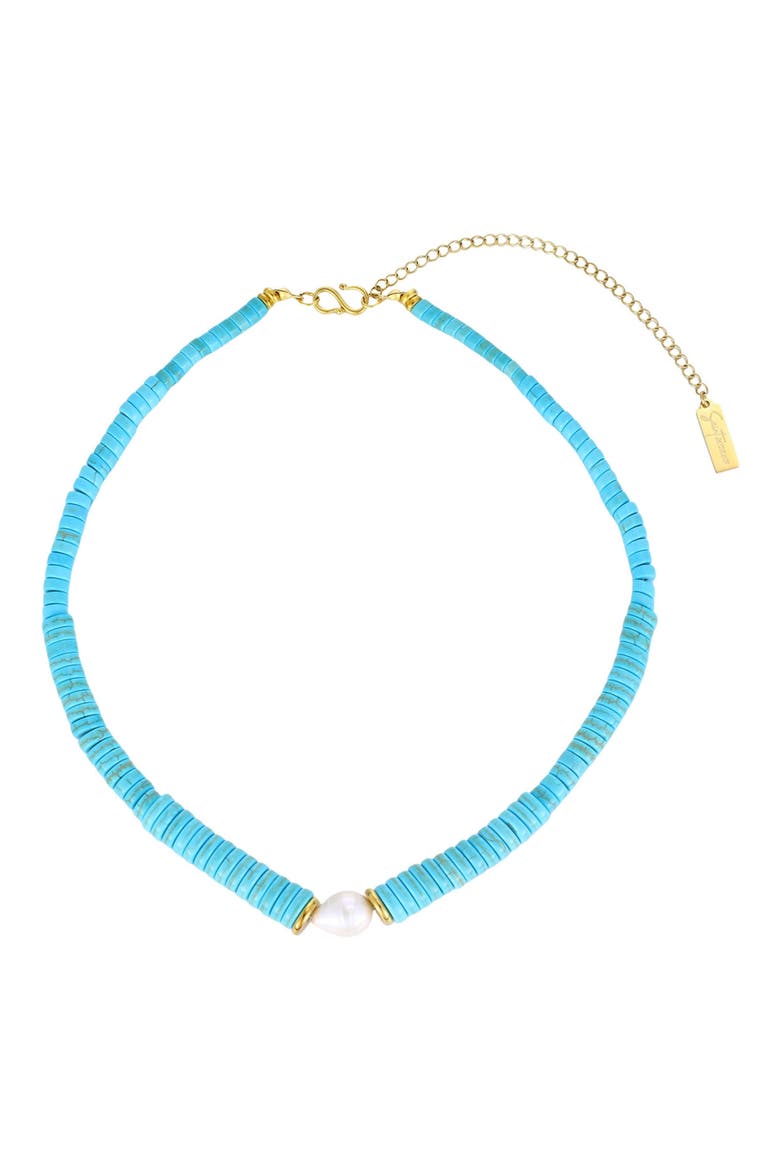 Chunky Turquoise Freshwater Pearl Necklace, Main, color, TURQUOISE/ WHITE