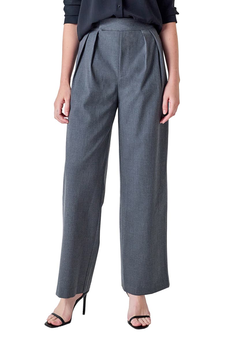 High Waist Wide Leg Pants, Main, color, GREY