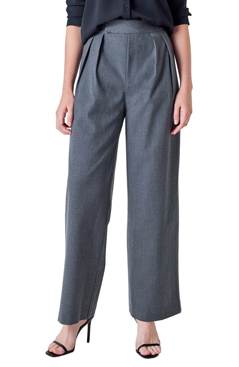 Endless Rose High Waist Wide Leg Pants, Main, color, Grey