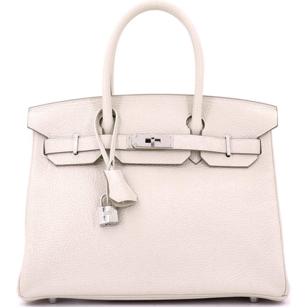 Pre-owned Hermes Hermes Birkin Handbag Light Clemence With Palladium Hardware 30 In Gray