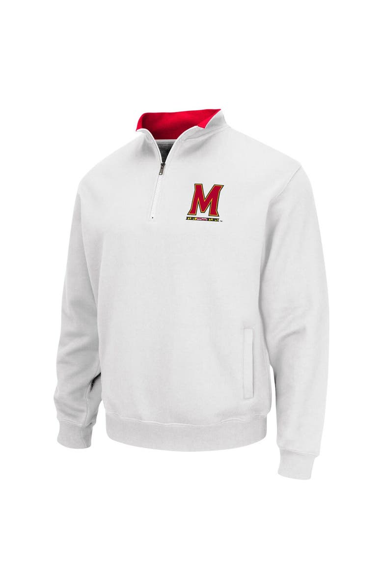 COLOSSEUM Men's Colosseum White Maryland Terrapins Tortugas Quarter-Zip Sweatshirt, Alternate, color,