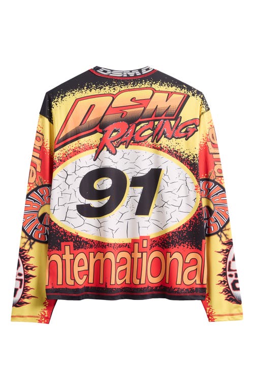 Diet Starts Monday Mx Racing Long Sleeve Cotton Graphic Print T-shirt In Multi