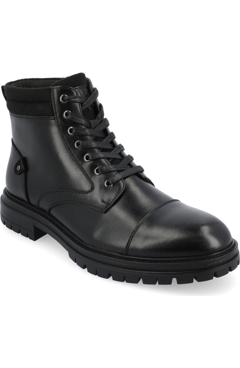 VANCE CO Fegan Cap Toe Boot, Main, color, Black