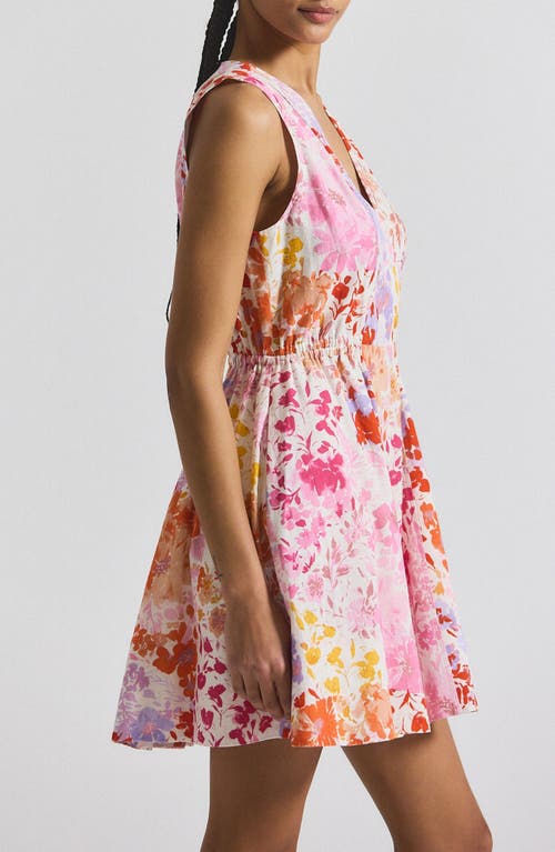 Derek Lam 10 Crosby Tia Floral Stretch Linen Blend Minidress In Multi