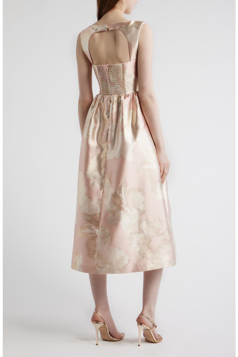 Metallic Floral Print Party Dress, Alternate, color, BLOSSOM MULTI