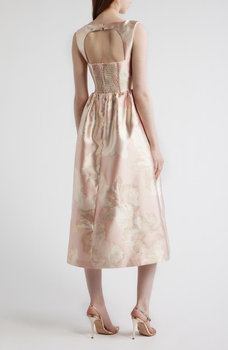 Anne Klein Metallic Floral Print Party Dress, Alternate, color, Blossom Multi