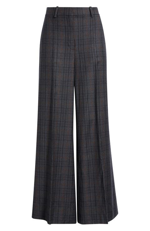 Virgin Wool Wide Leg Trousers