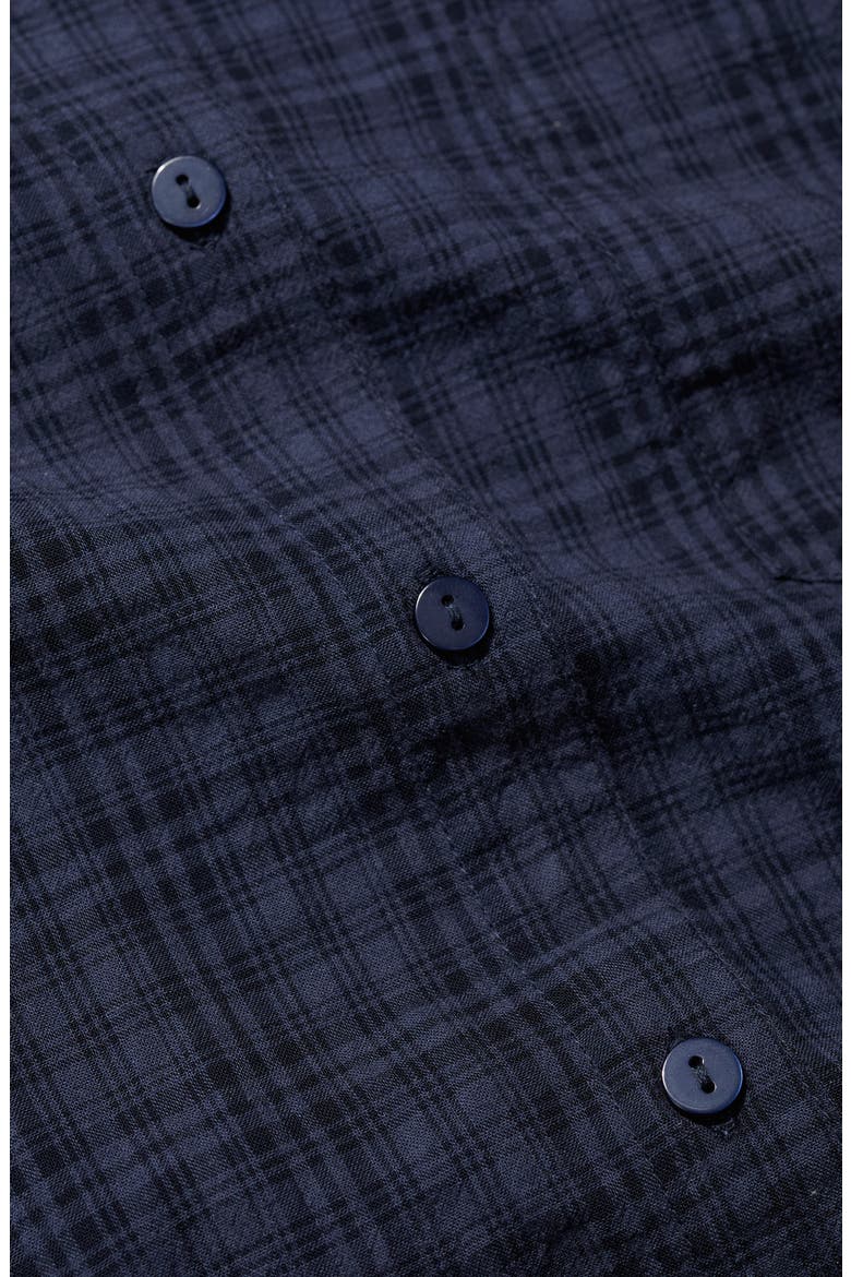 Isla Plaid Organic Cotton Blend Button-Up Shirt, Alternate, color, MARITIME