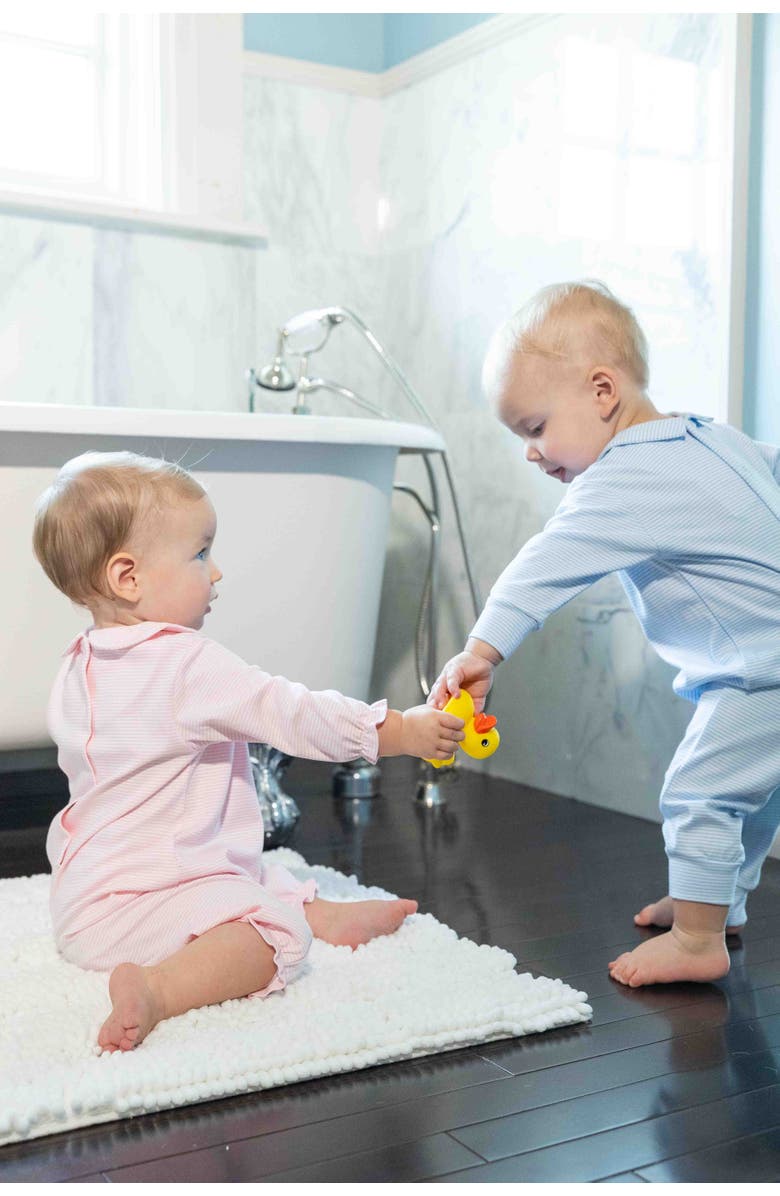 Florence Eiseman Stripe Knit Longall With Rocking Horse, Alternate, color, Pink, White