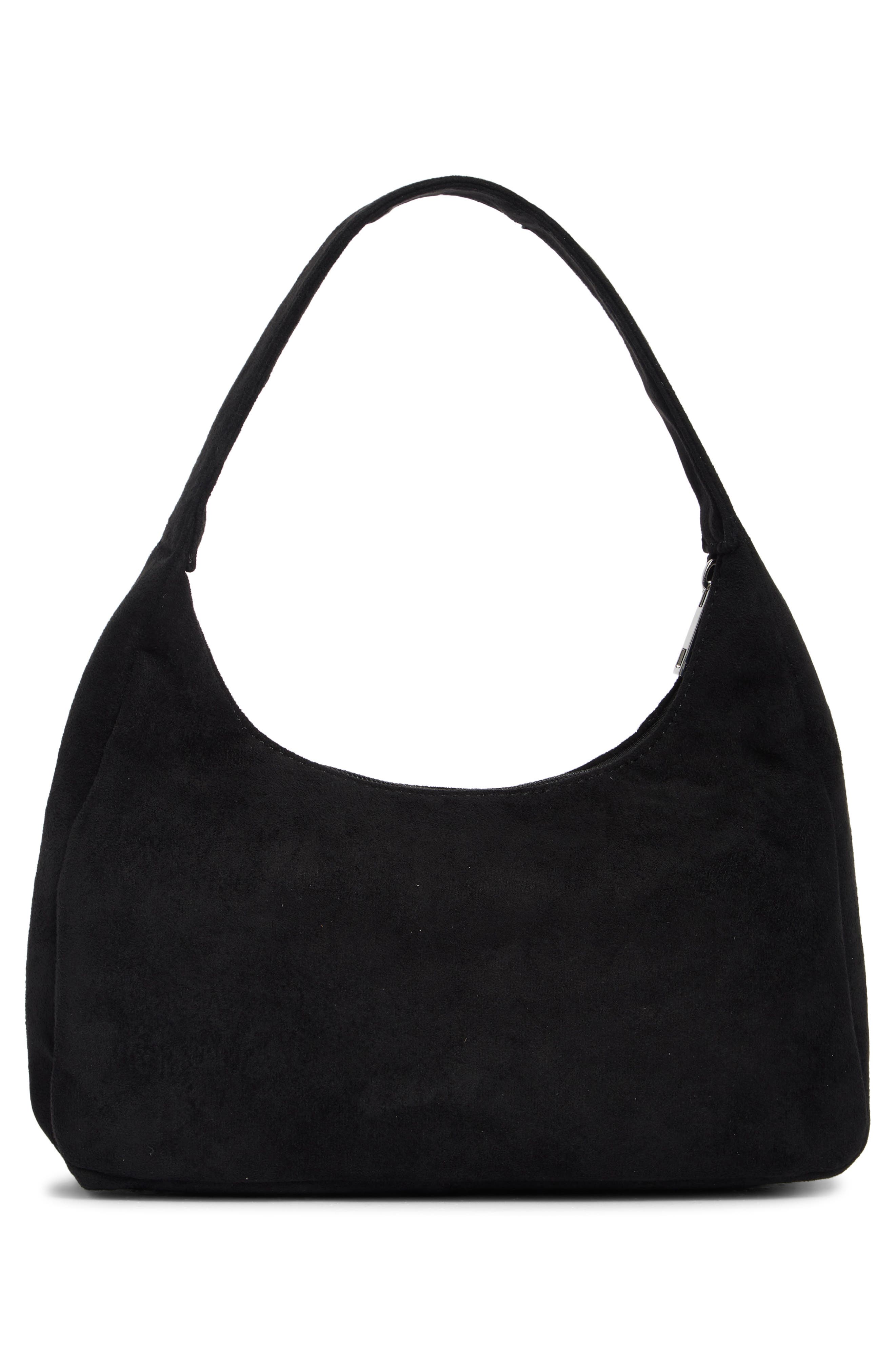 Studded Faux Suede Mini Bag, Alternate, color, BLACK