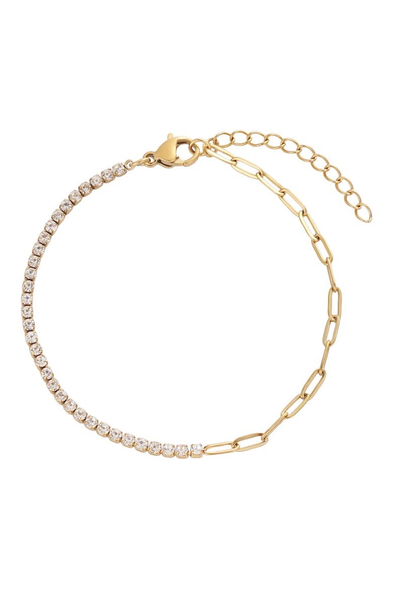 Half Cubic Zirconia Bracelet, Main, color, GOLD