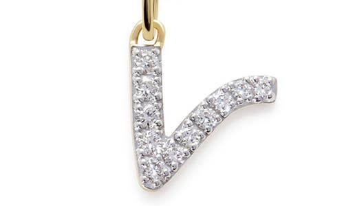 Monica Vinader Lab Created Diamond Initial Pendant Necklace