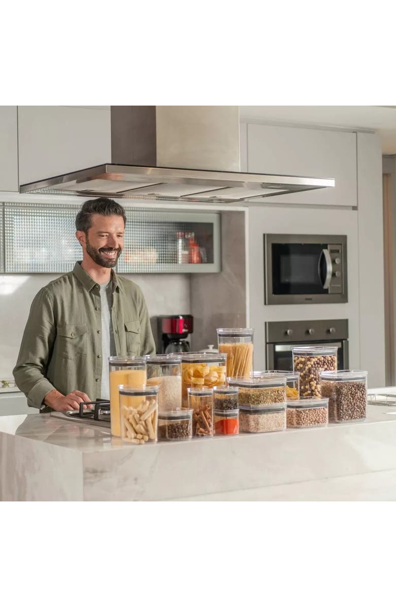 OU Airtight Clear Stackable Food Storage Container Set with Leak Proof Lid, Alternate, color, Clear