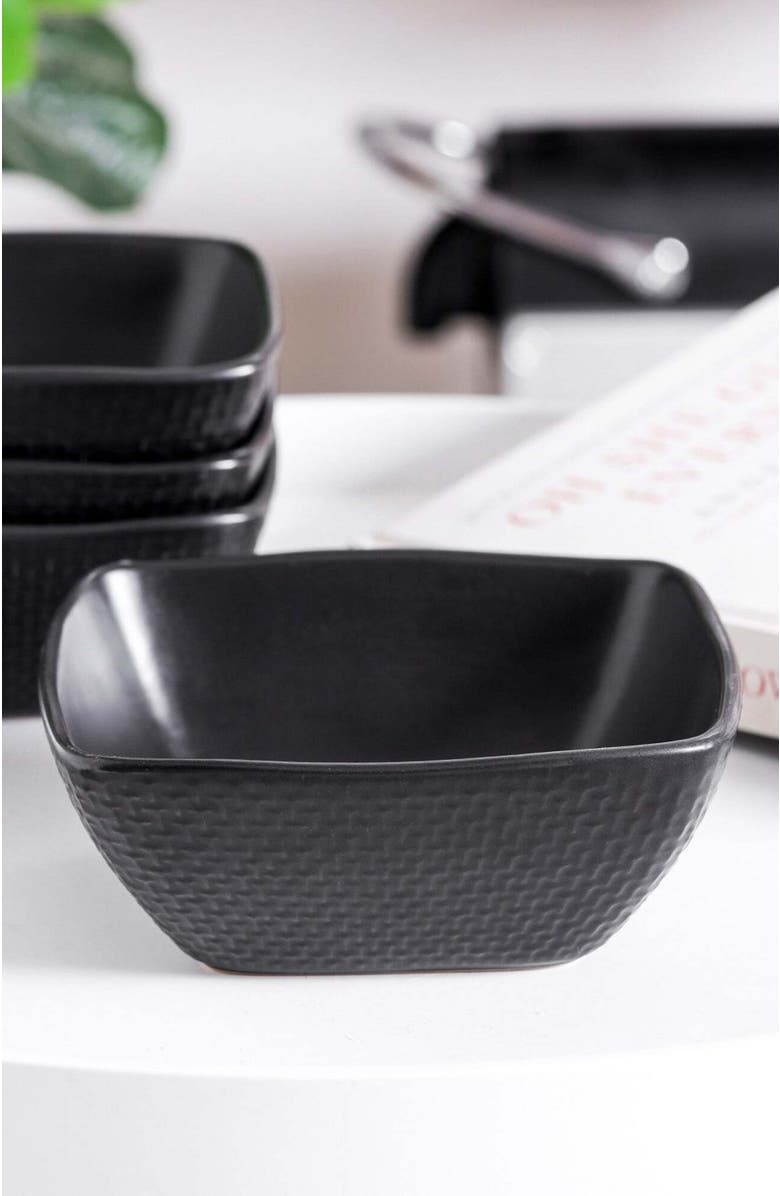 Stone Lain Olivia Stoneware 4-Piece Bowl Set, Alternate, color, Black