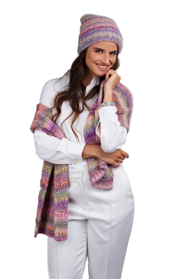 Multicolored Knit Scarf, Alternate, color, PURPLE MULTI
