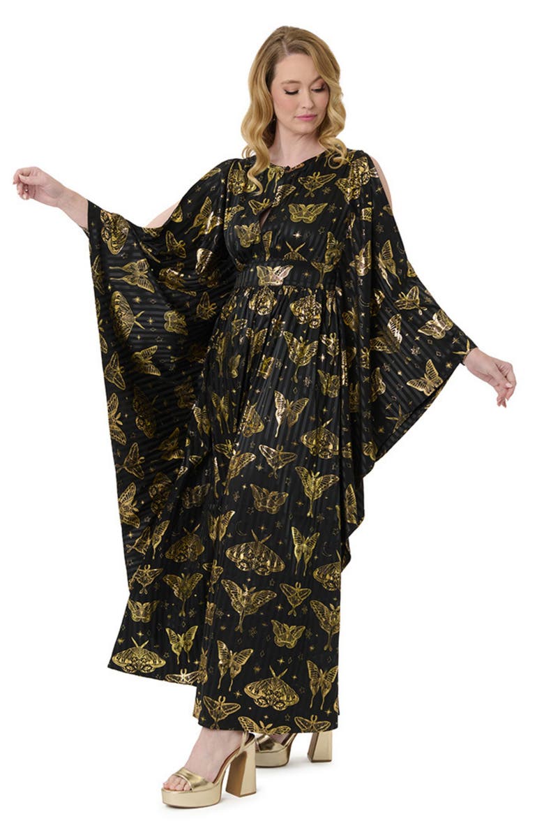 Unique Vintage Plus Size 1960s Flutter Sleeve Caftan, Main, color,